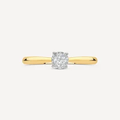 9ct Yellow Gold Illusion Solitaire 0.25ct Diamond Ring