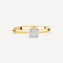 9ct Yellow Gold Illusion Solitaire 0.25ct Diamond Ring