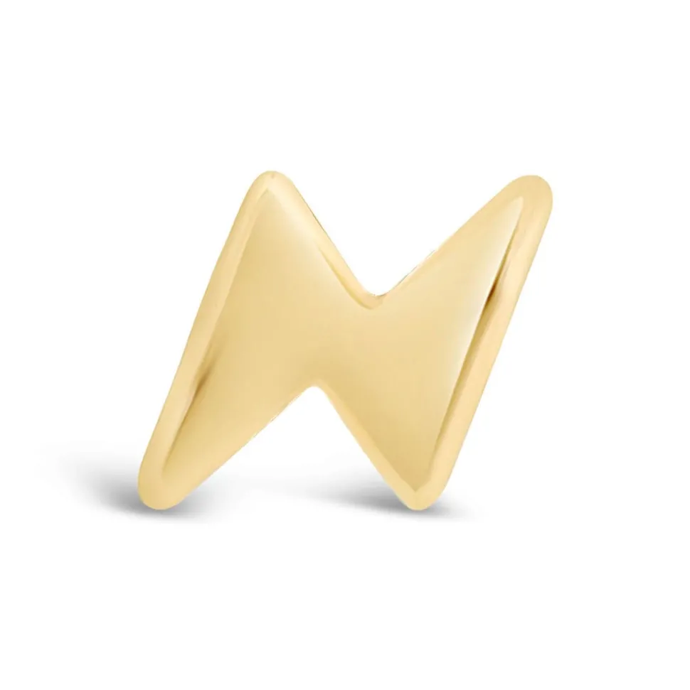 9ct Yellow Gold Lightening Bolt Single Stud Earring