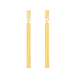 9ct Yellow Gold Long Bar Drop Earrings