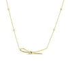 9ct Yellow Gold Long Knot Hammock Bead Chain Necklet