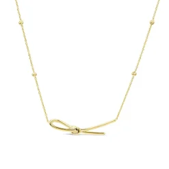 9ct Yellow Gold Long Knot Hammock Bead Chain Necklet