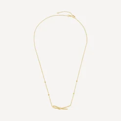 9ct Yellow Gold Long Knot Hammock Bead Chain Necklet