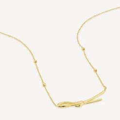 9ct Yellow Gold Long Knot Hammock Bead Chain Necklet