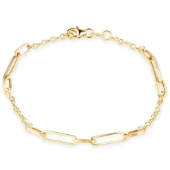 9ct Yellow Gold Long Open Link Stations Ladies Bracelet