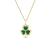 9ct Yellow Gold Malachite Yellow Gold Shamrock Pendant