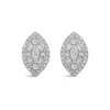9ct Yellow Gold Marquis Shape Cluster 0.40ct Baguette Diamond Stud Earrings