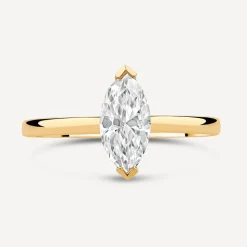 9ct Yellow Gold Marquise Cubic Zirconia Promise Ring