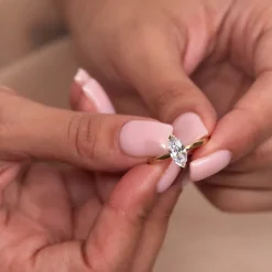9ct Yellow Gold Marquise Cubic Zirconia Promise Ring