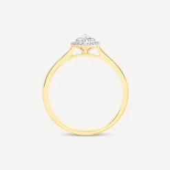 18ct Yellow Gold Marquise Shape 0.25ct Diamond Cluster Engagement Ring