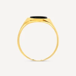 9ct Yellow Gold Men's Oval Onyx Signet Ring