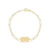9ct Yellow Gold Milan Filigree Rectangular Disc Double Chain Bracelet