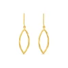 9ct Yellow Gold Mirror Diamond Cut Shape Hook Drop Earrings