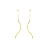 9ct Yellow Gold Mirror Diamond Cut Squiggle Drop Earrings