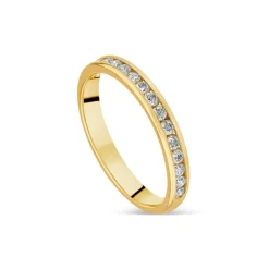 9ct Yellow Gold 2.5mm Channel Set 0.20ct Diamond Wedding Ring