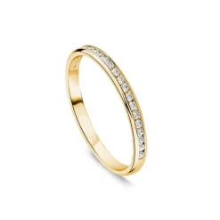 18ct Yellow Gold 2mm 0.10ct Diamond Channel Set Wedding Ring