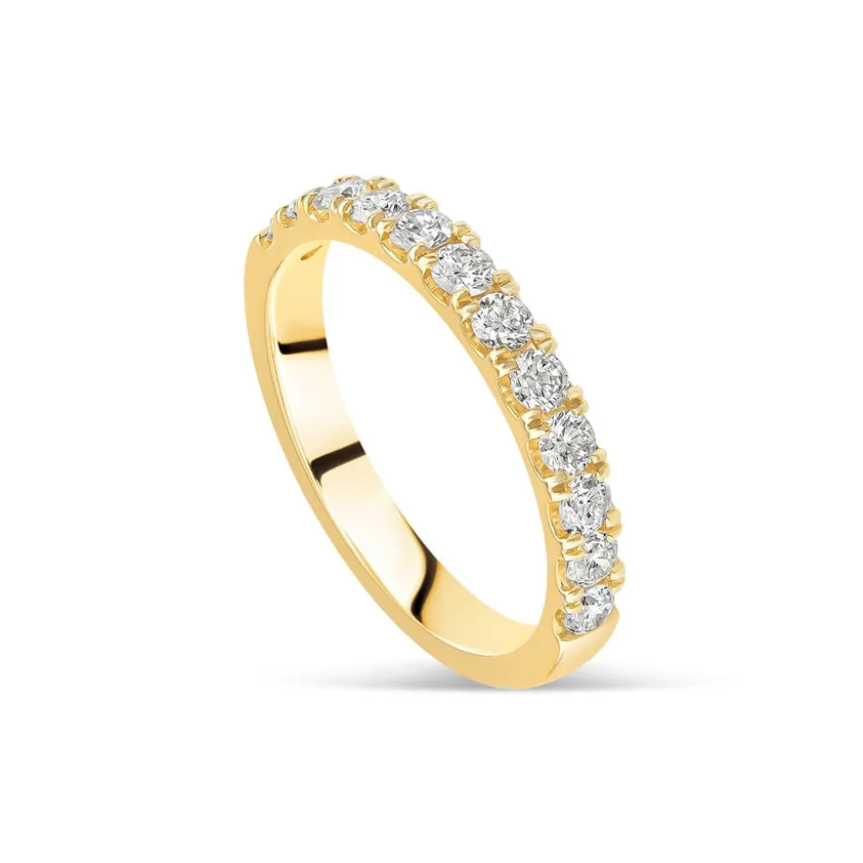 18ct Yellow Gold 2.50mm 0.45ct Diamond Round Split Claw Wedding Ring