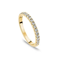 18ct Yellow Gold 2mm 0.25ct Diamond Triangle Claw Wedding Ring