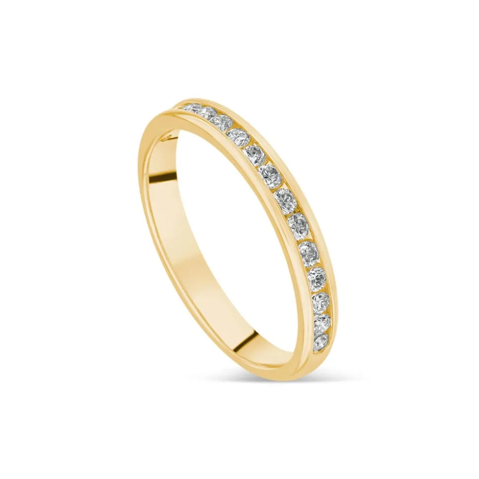 18ct Yellow Gold 3mm 0.35ct Diamond Channel Set Wedding Ring