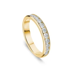 9ct Yellow Gold 3.5mm 0.60ct Diamond Channel Set Wedding Ring
