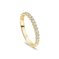 18ct Yellow Gold 2mm 0.25ct Diamond Split Claw Wedding Ring