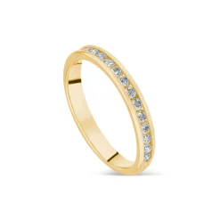 9ct Yellow Gold 3mm 0.35ct Diamond Channel Set Wedding Ring
