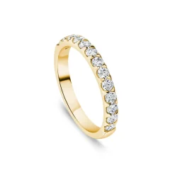 9ct Yellow Gold 2.5mm 0.45ct Diamond Triangle Claw Wedding Ring