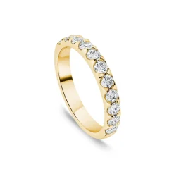 18ct Yellow Gold 3mm 0.70ct Diamond Triangle Claw Wedding Ring
