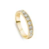 18ct Yellow Gold 3.5mm 0.67ct Diamond Pave Set Wedding Ring