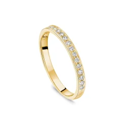 18ct Yellow Gold 2mm 0.15ct Diamond Pave Wedding Ring
