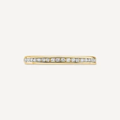 18ct Yellow Gold 2mm 0.10ct Diamond Channel Set Wedding Ring
