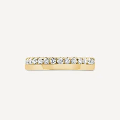 18ct Yellow Gold 3.5mm 0.30ct Diamond Offset Wedding Ring