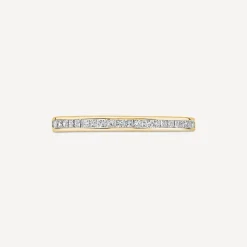 9ct Yellow Gold 2mm 0.25ct Diamond Princess Cut Channel Set Wedding Ring