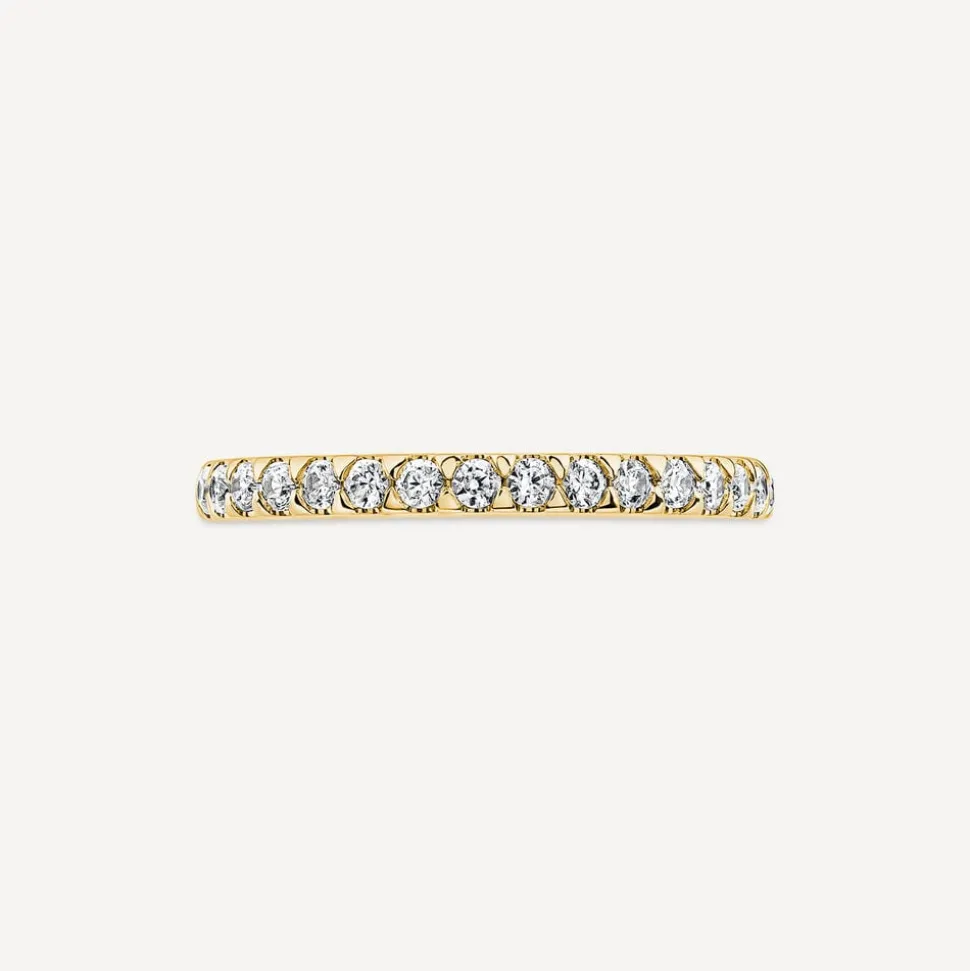 18ct Yellow Gold 2mm 0.25ct Diamond Triangle Claw Wedding Ring
