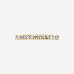9ct Yellow Gold 2mm 0.25ct Diamond Triangle Claw Wedding Ring