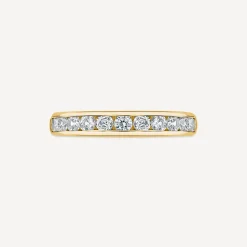 9ct Yellow Gold 3.5mm 0.60ct Diamond Channel Set Wedding Ring