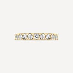 9ct Yellow Gold 3mm 0.70ct Diamond Triangle Claw Wedding Ring
