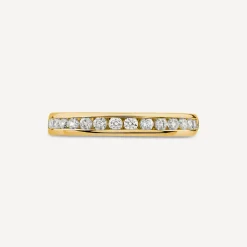 9ct Yellow Gold 3mm 0.35ct Diamond Channel Set Wedding Ring
