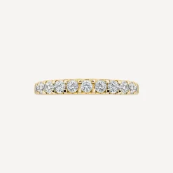 9ct Yellow Gold 3mm 0.75ct Diamond Split Claw Wedding Ring