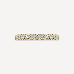 9ct Yellow Gold 2.5mm 0.45ct Diamond Triangle Claw Wedding Ring