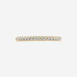 18ct Yellow Gold 1.7mm 0.15ct Diamond Triangle Claw Wedding Ring