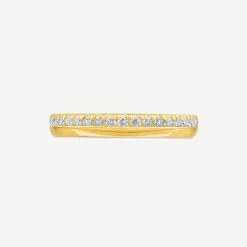 9ct Yellow Gold 3mm 0.20ct Diamond Offset Wedding Ring