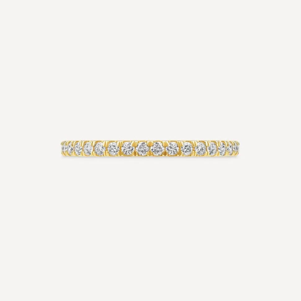 18ct Yellow Gold 1.7mm 0.20ct Diamond Split Claw Wedding Ring