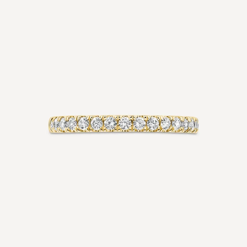 18ct Yellow Gold 2mm 0.25ct Diamond Split Claw Wedding Ring