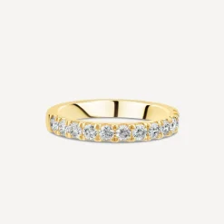 18ct Yellow Gold 2.50mm 0.45ct Diamond Round Split Claw Wedding Ring