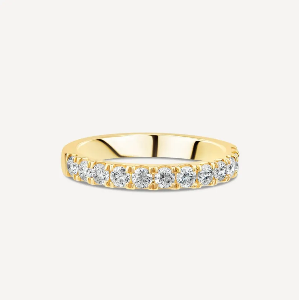 18ct Yellow Gold 2.50mm 0.45ct Diamond Round Split Claw Wedding Ring