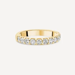 18ct Yellow Gold 3mm 0.75ct Diamond Split Claw Wedding Ring