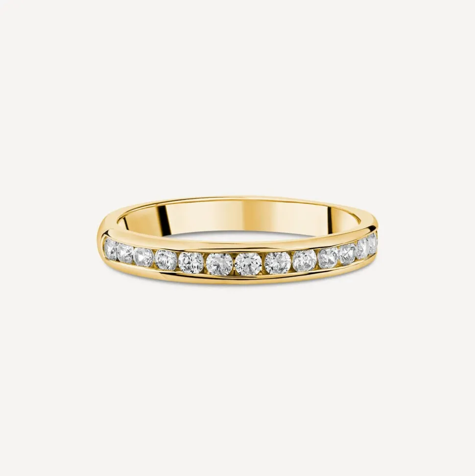 18ct Yellow Gold 3mm 0.35ct Diamond Channel Set Wedding Ring