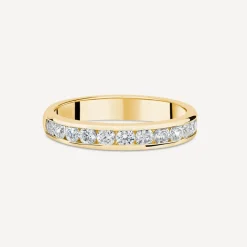 9ct Yellow Gold 3.5mm 0.60ct Diamond Channel Set Wedding Ring