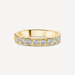 18ct Yellow Gold 3.5mm 0.67ct Diamond Pave Set Wedding Ring